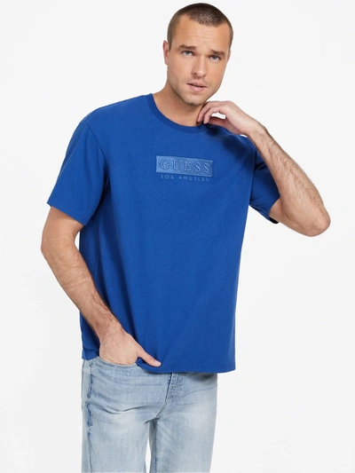 Guess Factory Harvey Logo Tee In Blue