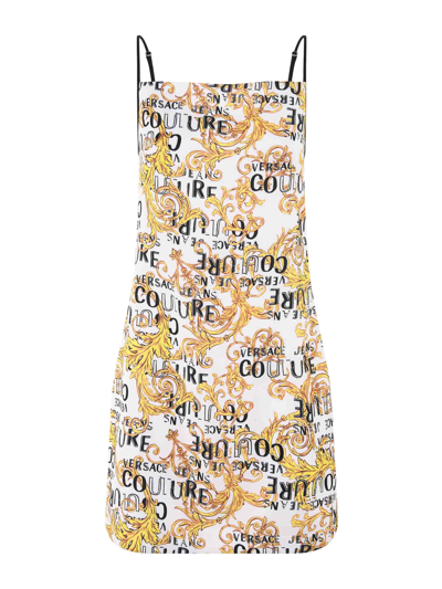 Versace Jeans Couture Dress In Bianco/oro