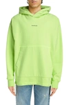 Acne Studios Small Logo Embroidered Organic Cotton Hoodie In Green