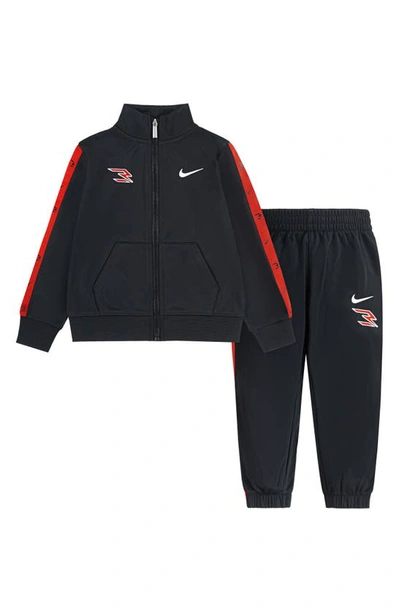 3 Brand Kids' Taped Tricot Track Jacket & Joggers Set In Black
