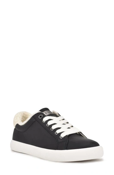 Nine West Layna Snakeskin Embossed Sneaker In Black
