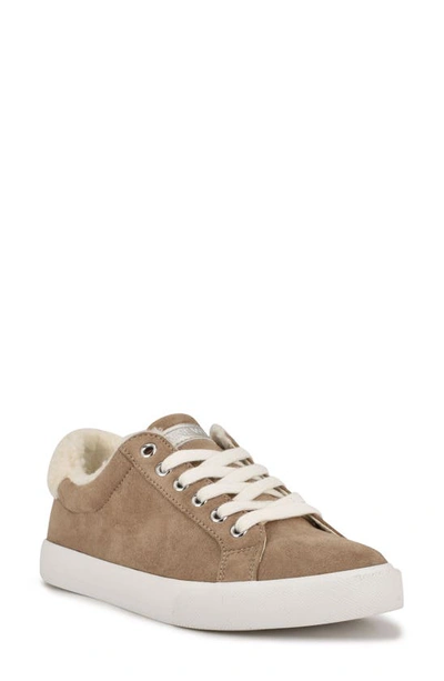 Nine West Layna Snakeskin Embossed Sneaker In Natural