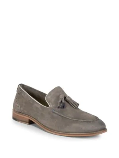 Steve Madden Tassler Suede Loafers In Grey