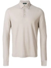 Zanone Long Sleeve Polo Shirt - Grey