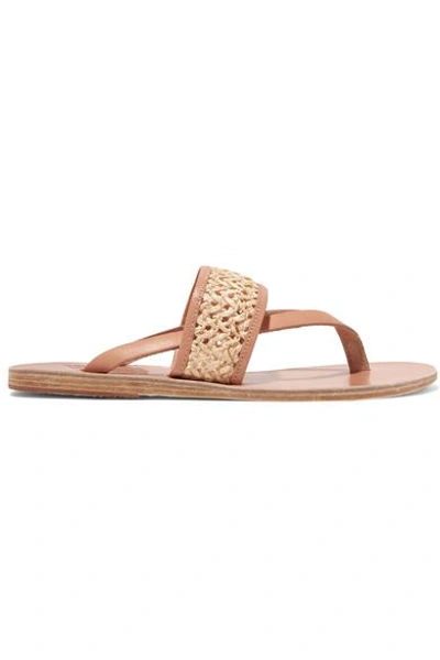 Ancient Greek Sandals Zenobia Woven Raffia And Leather Sandals In Neutral
