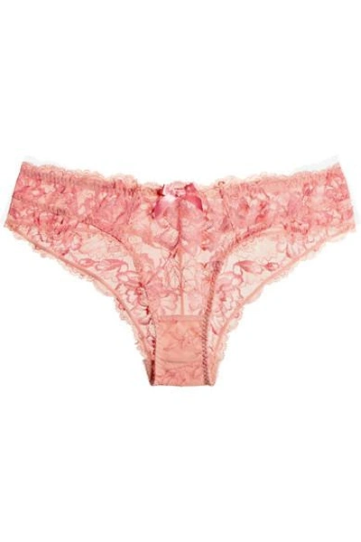 Agent Provocateur Lula Embroidered Tulle Briefs In Pink