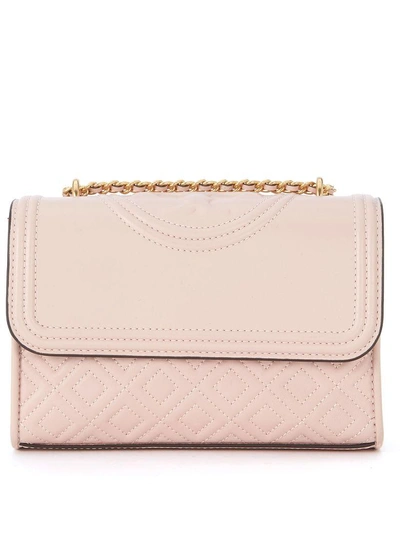 Tory Burch Fleming Small Pink Leather Shoulder Bag In Rosa