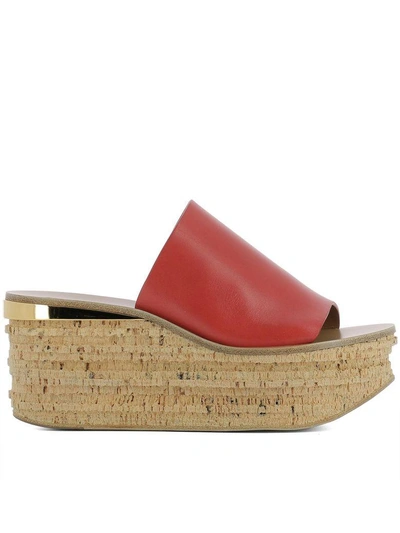 Chloé Red Leather Sandals