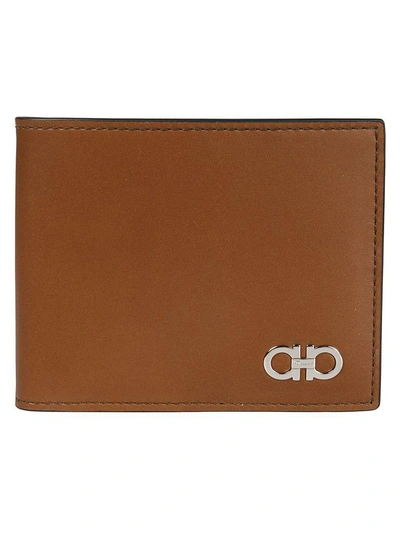 Ferragamo Logo Wallet In Brown