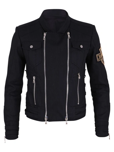 Balmain Black Jacket With Patched Detail