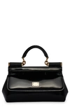 Dolce & Gabbana Small Sicily East/west Patent Leather Handbag In Black