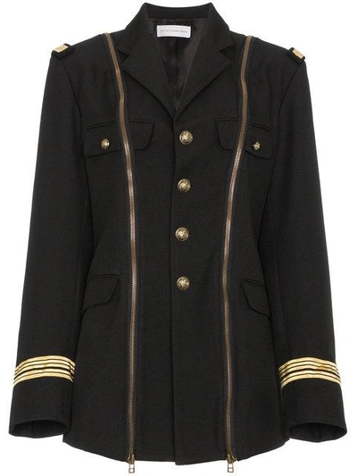 Faith Connexion Military Jacket With Zip Detailing In Black