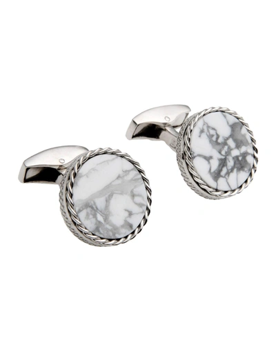 Tateossian Cufflinks And Tie Clips In White