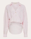 Hellessy Alder Twist-front Pearl Embroidered Shirt In Pink