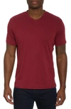 Robert Graham Eastwood V-neck Cotton Blend T-shirt In Burgundy