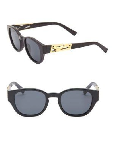 Le Specs Fort Panthere Round Sunglasses/50mm In Black