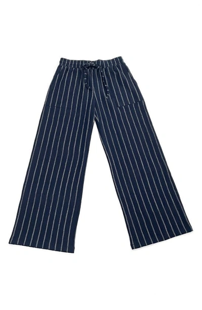 Ruby & Wren Stripe Drawstring Pants In Patriot Blue