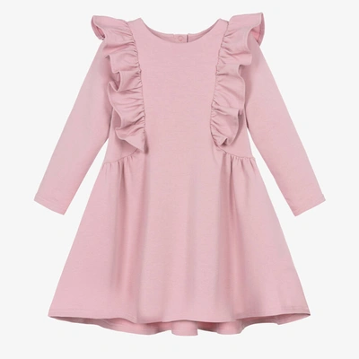 Sofija Kids' Girls Pink Frill Cotton Dress