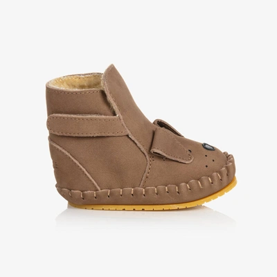 Donsje Brown Leather Baby Boots