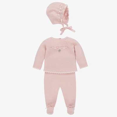 Artesania Granlei Girls Pink Knitted 2 Piece Babygrow Set