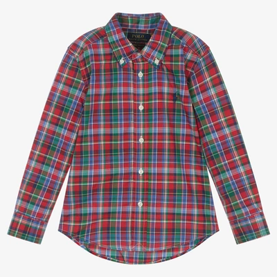 Ralph Lauren Kids' Boys Red Check Cotton Shirt