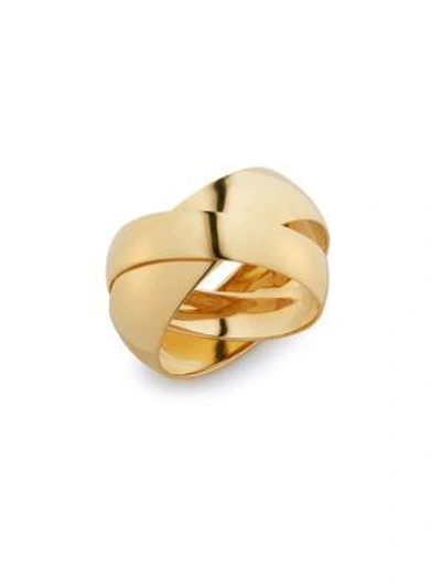 Lana Jewelry Curve Double Interlocking Ring In Yellow Gold