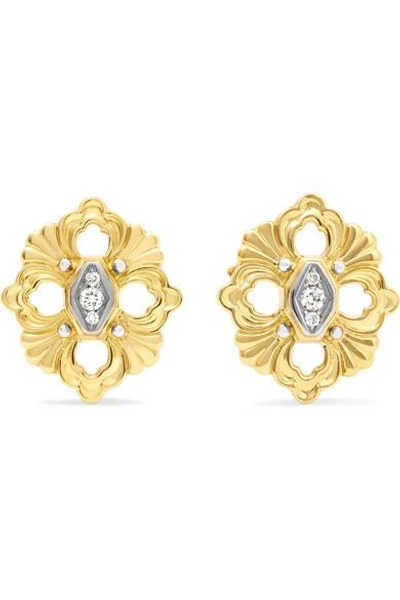 Buccellati Opera 18-karat Yellow And White Gold Diamond Earrings