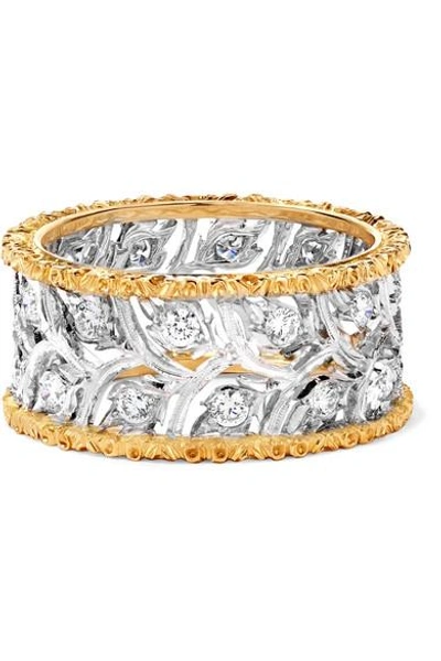 Buccellati Ramage Eternelle 18-karat White And Yellow Gold Diamond Ring