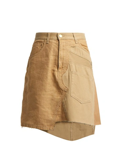 Loewe Deconstructed Chino Cotton-gabardine Skirt In Beige