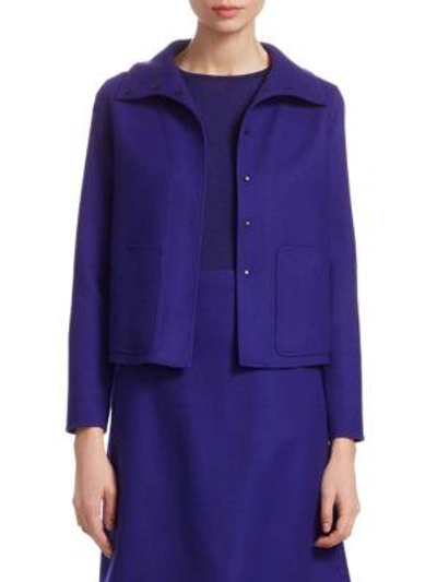 Akris Cashmere Swing Jacket In Iris