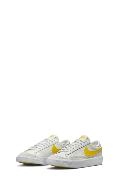 Nike Kids' Blazer Low '77 Low Top Sneaker In White/ White/ Opti Yellow