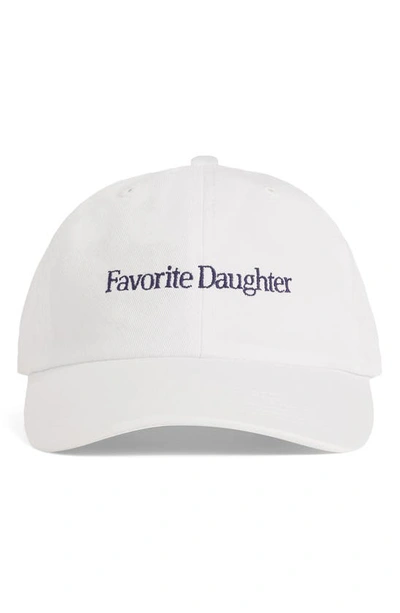 Favorite Daughter Classic Logo Cotton Twill Baseball Cap In White
