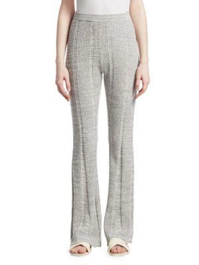 Elizabeth And James Joan Ribbed Cotton-blend Flared Pants In Flannel