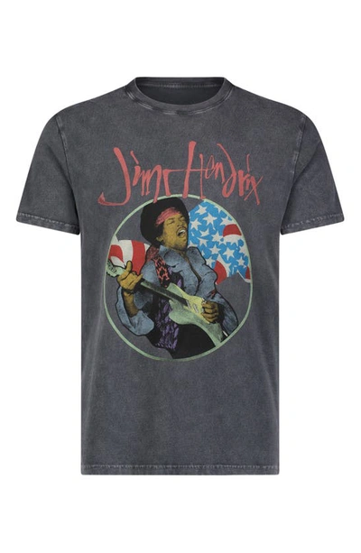 Lucky Brand Jimi Hendrix Flag Graphic T-shirt In Black