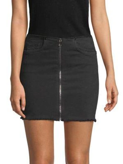 Cotton Citizen Zipper Mini Skirt In Washed Black