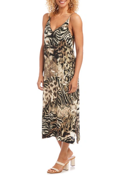 Karen Kane Animal Print Side Slit Midi Dress