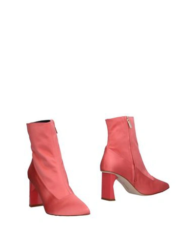 Tibi Ankle Boot In Salmon Pink