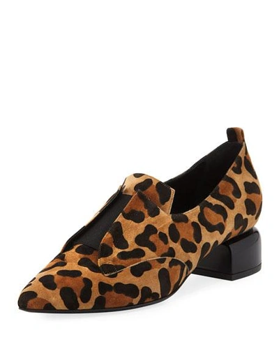 Pierre Hardy Billy Leopard-print Suede Stretch-band Loafer