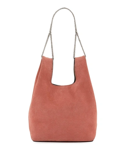 Hayward Mini Suede Shopper On A Chain Tote Bag In Pink