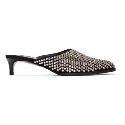 3.1 Phillip Lim / フィリップ リム Agatha Crystal-embellished Suede Mules In Ba001 Black