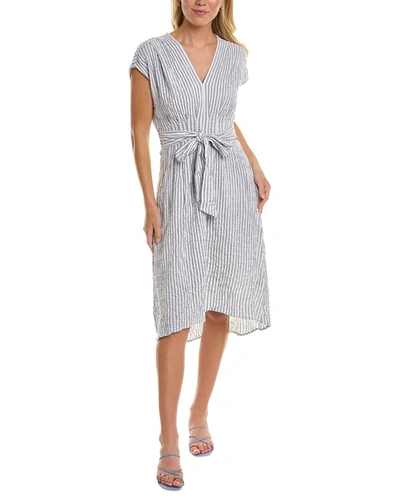 max studio linen blend dress Max Studio Floral Linen Blend Dress in White