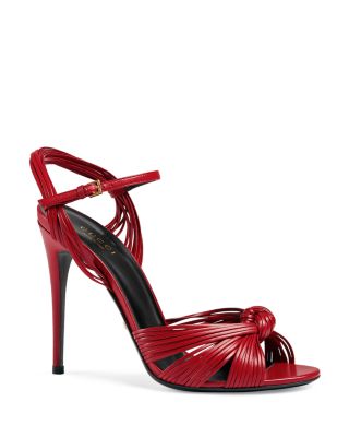 Gucci Allie High Heel Sandals In Hibiscus Red | ModeSens