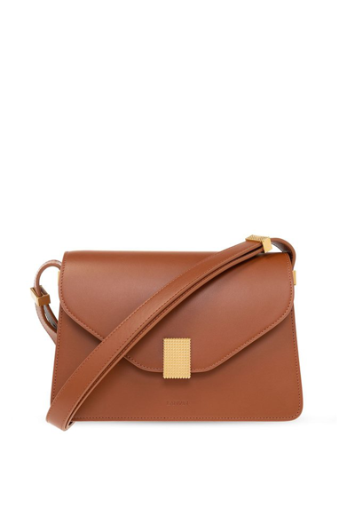 Lanvin Concerto Leather Shoulder Bag In Beige