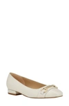 Calvin Klein Women's Crystil Tailored Ballet Flat In Ivory Leather