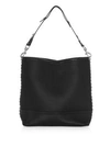 Rebecca Minkoff Large Blythe Leather Convertible Hobo Bag In Black/silver