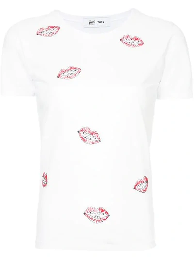 Jimi Roos Embroidered Kiss T-shirt - White