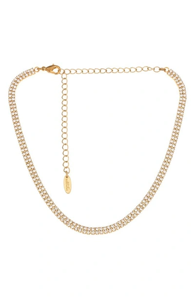 Ettika Crystal Simplicity 18k Gold Plated Choker