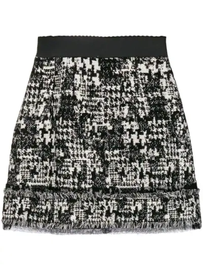 Dolce & Gabbana Houndstooth Tweed Mini Skirt