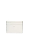 Saint Laurent Grain Leather Card Case In White