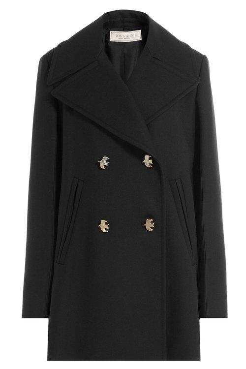 Nina Ricci Double Breasted Short Coat In Black | ModeSens